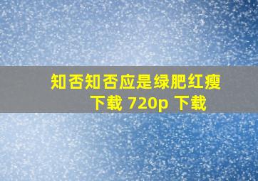 知否知否应是绿肥红瘦下载 720p 下载